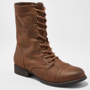 NEW! Mossimo Faux Leather Cassie Combat Boots WIDE WIDTH